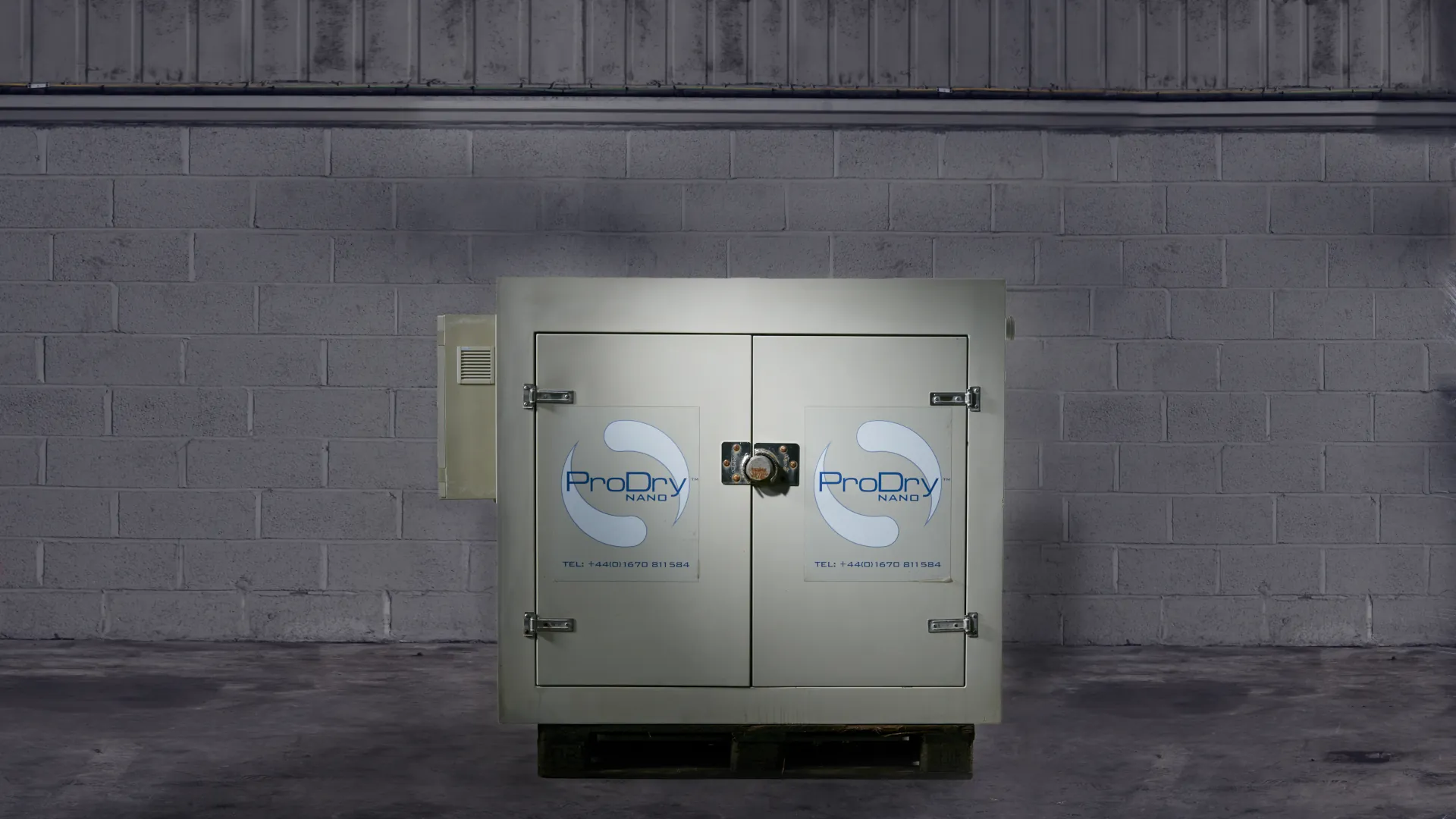 Front facing shot of a cabinet containing ProDry™ Odour Neutraliser.